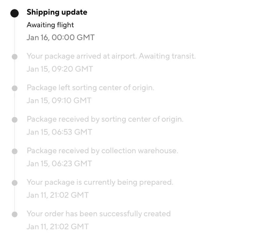 Package Left Sorting Center Of Origin AliExpress Meaning